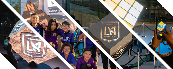 led cube execution at lafc event entrance