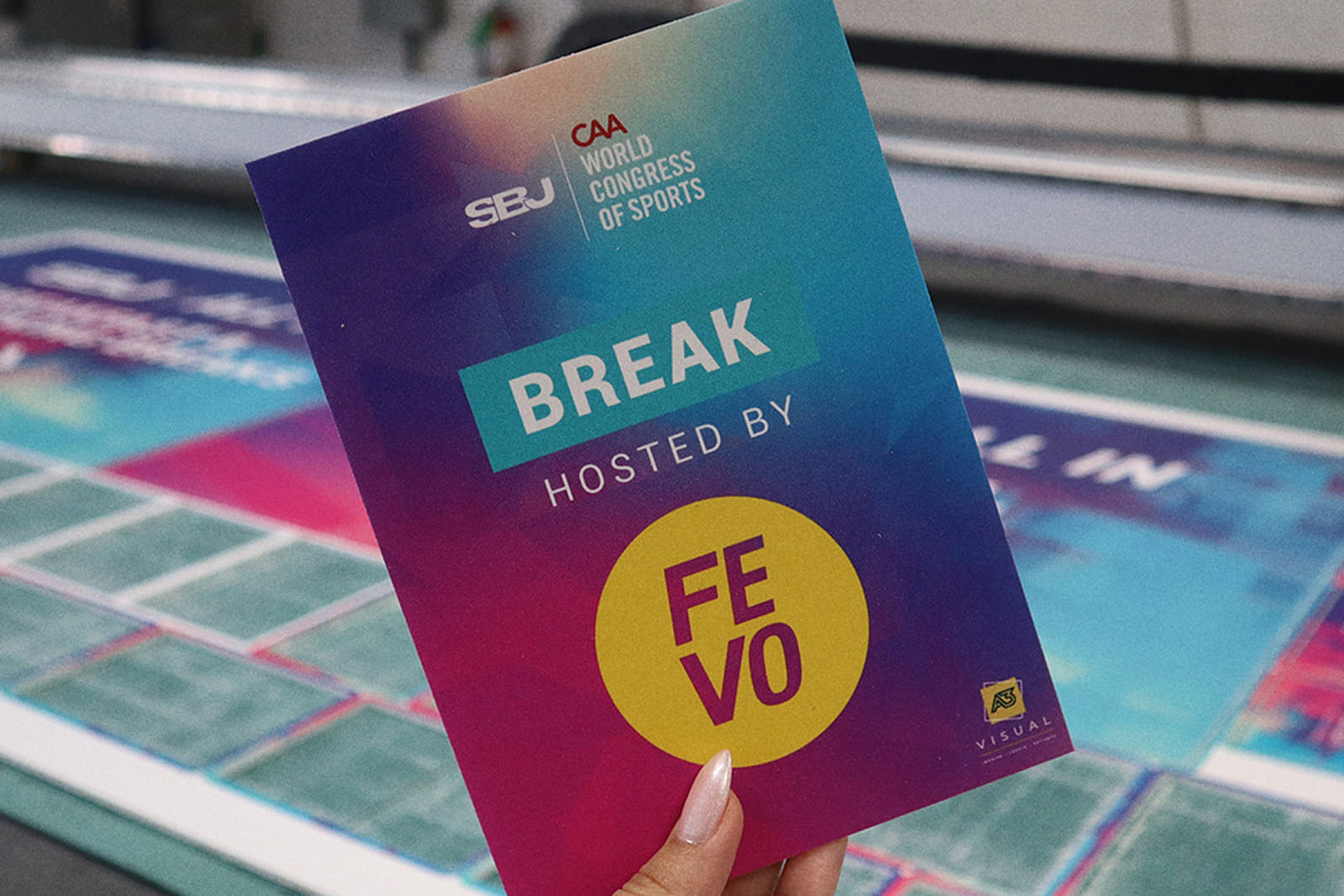Custom printed conference agenda booklet produced by A3 Visual for attendees at the Sports Business Journal World Congress of Sports.